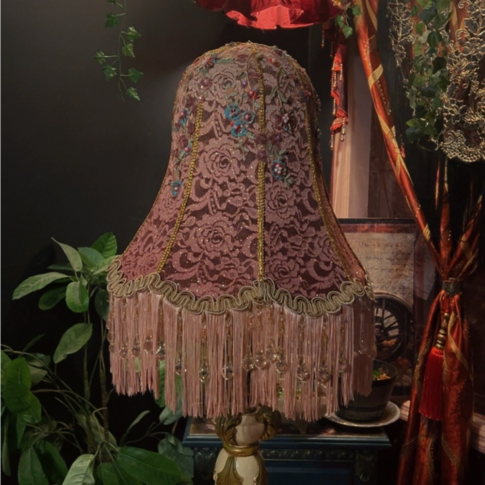 Vintage Style Pink Lace Lampshade